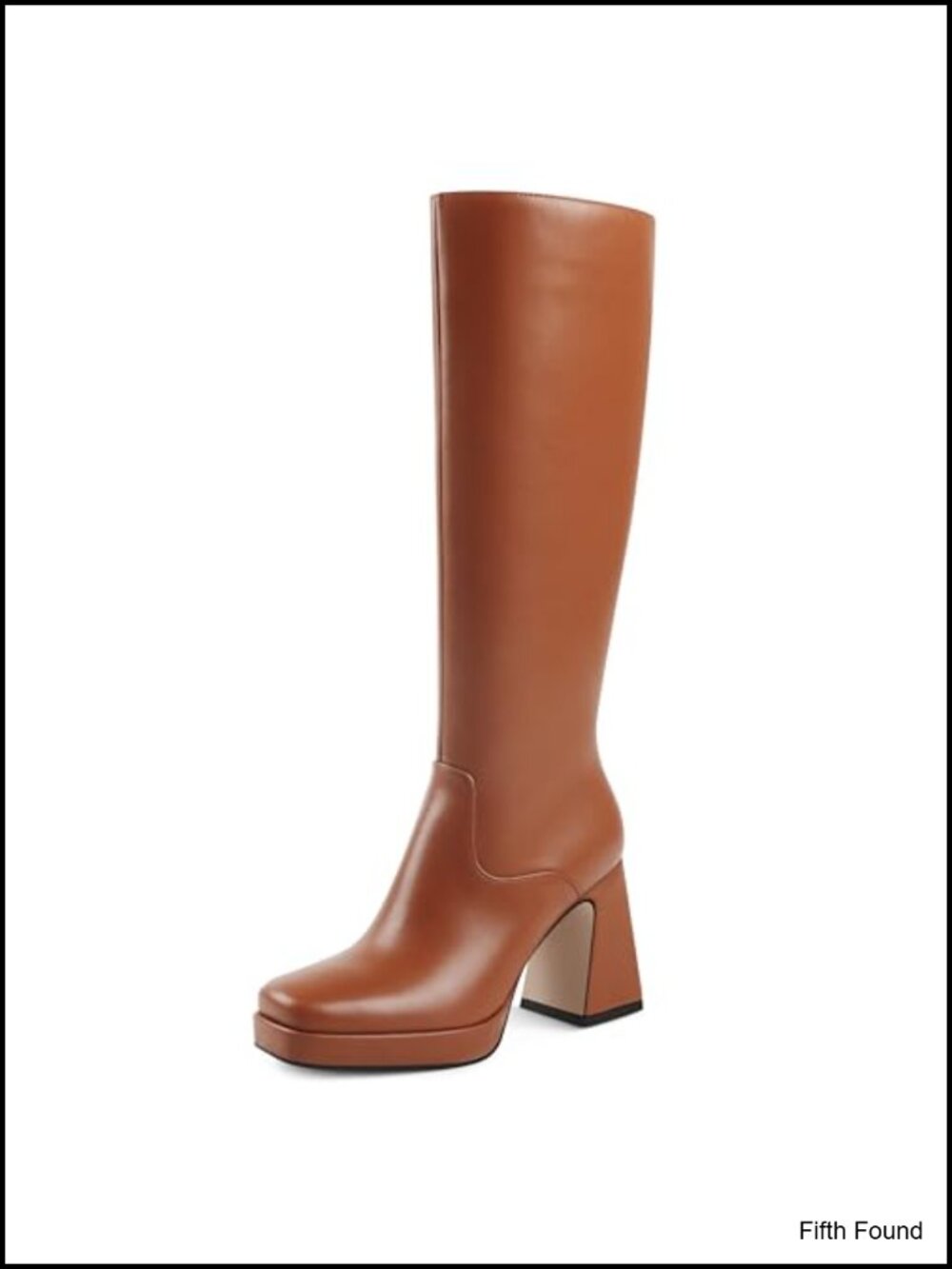 JOY IN LOVE Women's Knee High Platform Boots with Chunky Heel and Square Toe